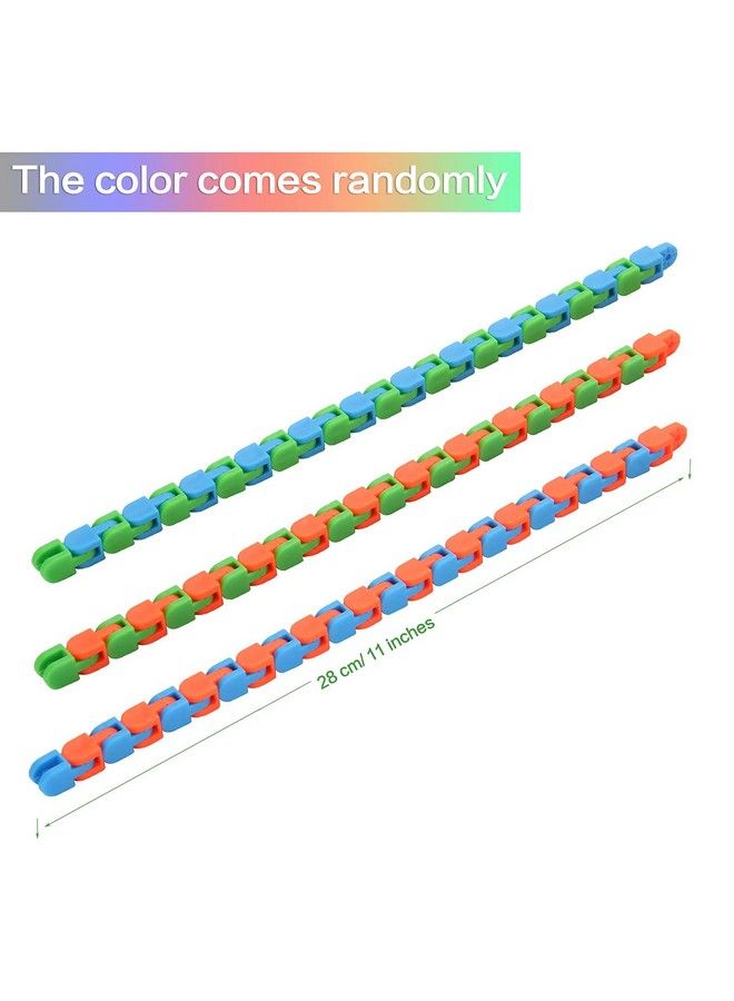 Yeetec 12 Pack 24 Links Wacky Tracks Snap And Click Fidget Toys Finger Sensory Toys Snake Puzzles For Stress Relief Party Bag Fillers Party Favours Random Color - Image 3