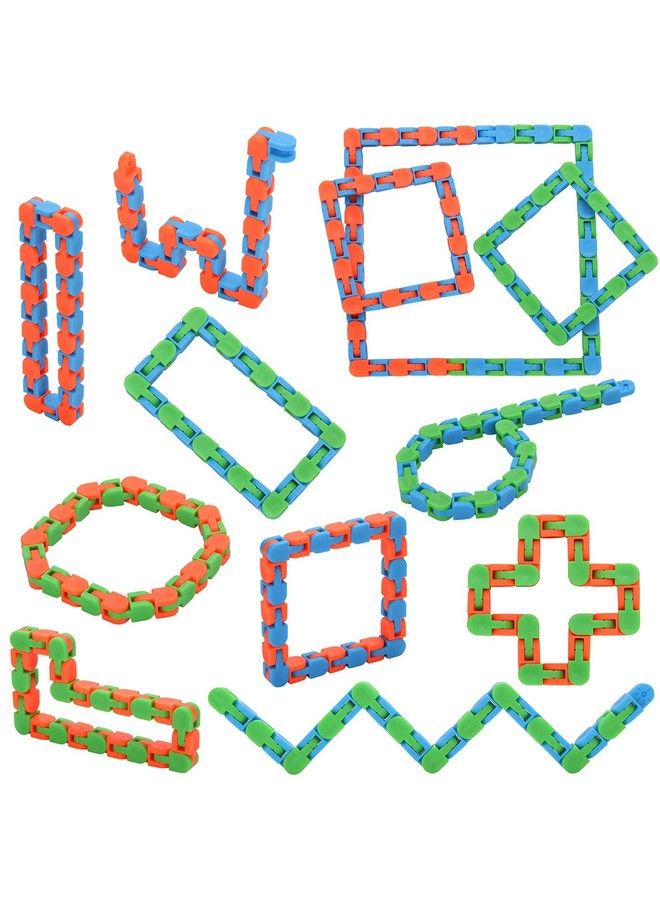 Yeetec 12 Pack 24 Links Wacky Tracks Snap And Click Fidget Toys Finger Sensory Toys Snake Puzzles For Stress Relief Party Bag Fillers Party Favours Random Color - Image 2