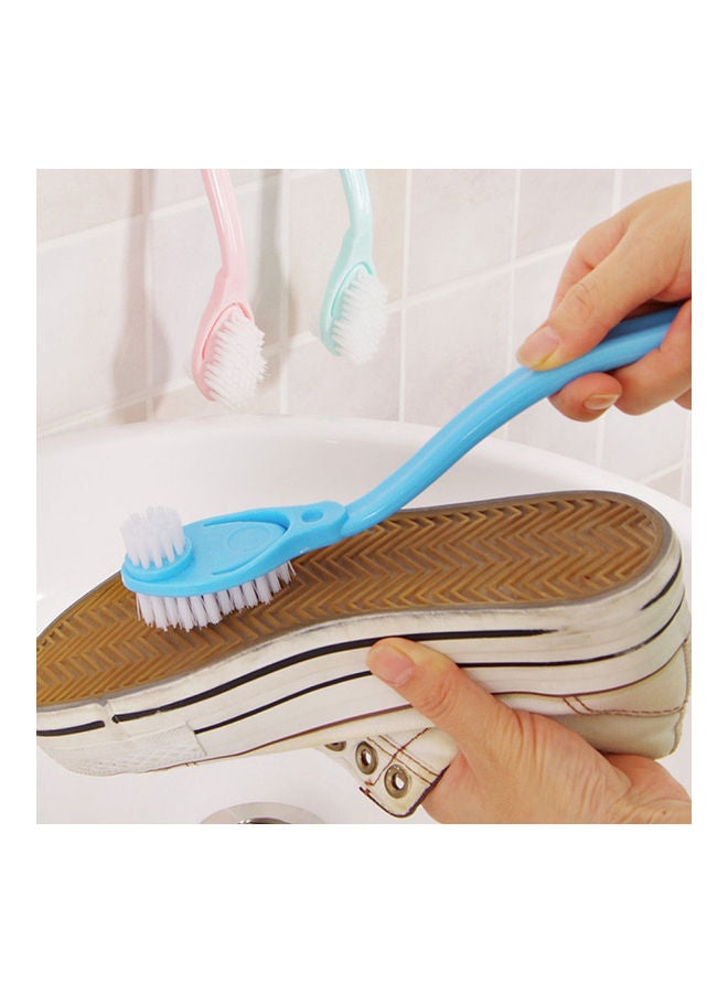 NIBEMINENT Long Handle Double-Headed Shoes Cleaning Brushe Blue - Image 1