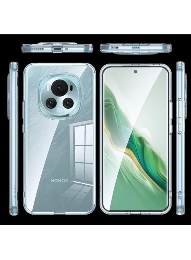 عام حافظة متوافقة مع Honor Magic6 Pro 5G، غلاف شفاف فائق الرقة عالي الدقة، إطار TPU ناعم + ظهر PC صلب مع حماية شاشة زجاجية واقية (2 حزمة). - Image 4
