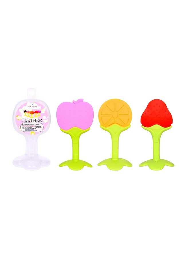 The Little Lookers Baby Silicone Fruit Shape Teether (Multicolour Pack Of 3)  - Image 1