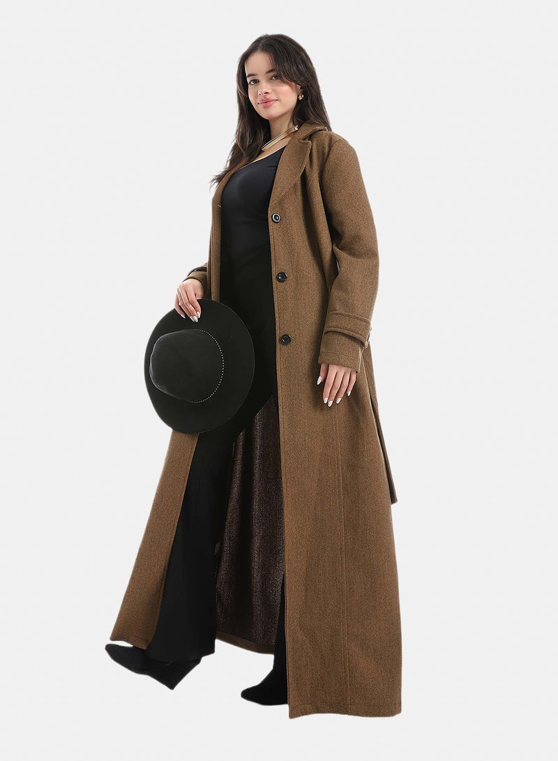 Red Circle Elegant Modest Long Coat - Image 5