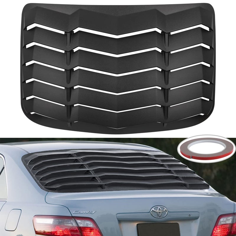 Rear Window Louver for Toyota Camry 2007 2008 2009 2010 2011 ABS Sun Shade Windshield Cover GT Lambo Style Matte Black