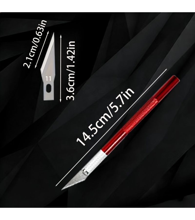 54 Art Carving Knife Set with 50 Blades 3 Handles Ruler Paper Cutter - Image 2