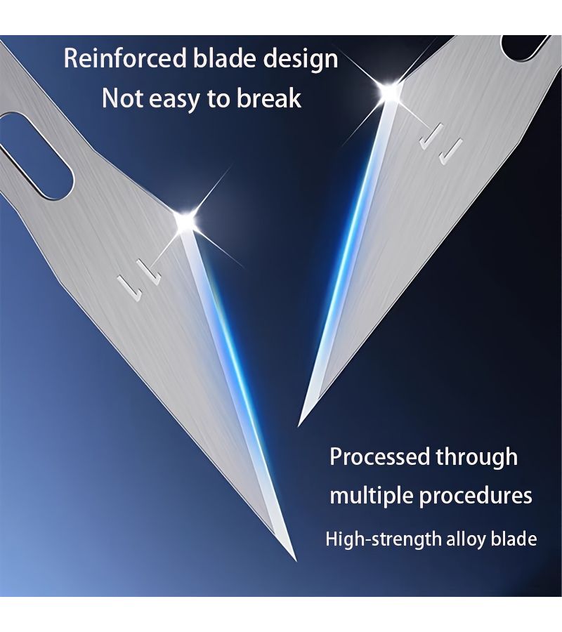 54 Art Carving Knife Set with 50 Blades 3 Handles Ruler Paper Cutter - Image 4