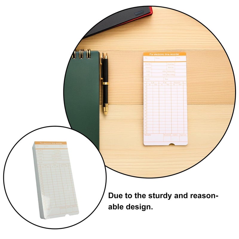 100 Sheets Record Cards for Employee Attendance Sturdy Paper Timecards - Image 4