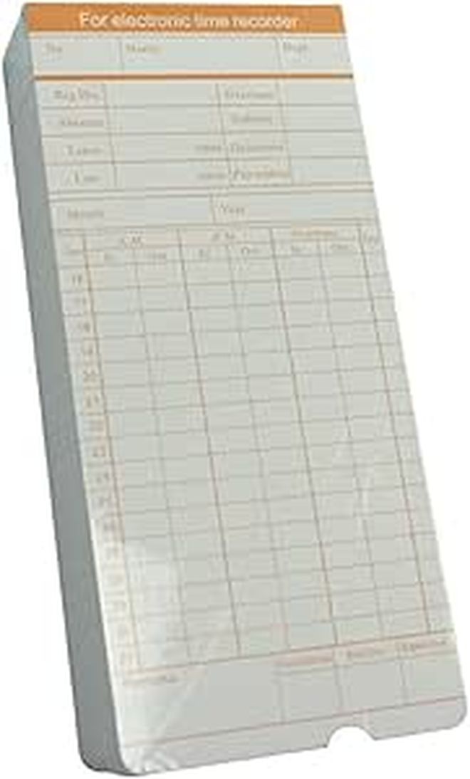 100 Sheets Record Cards for Employee Attendance Sturdy Paper Timecards - Image 1