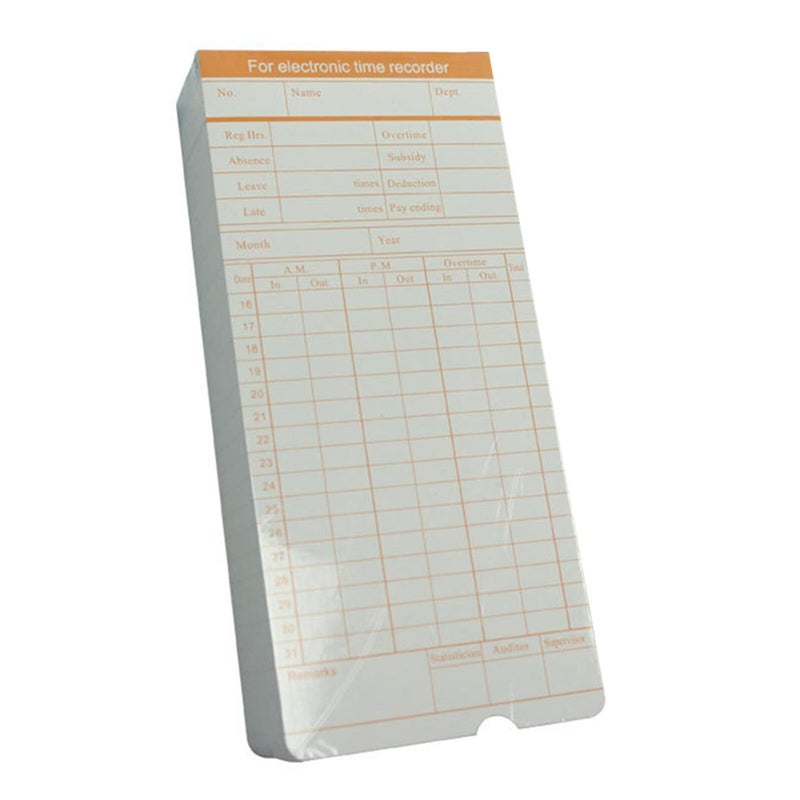 100 Sheets Record Cards for Employee Attendance Sturdy Paper Timecards - Image 2