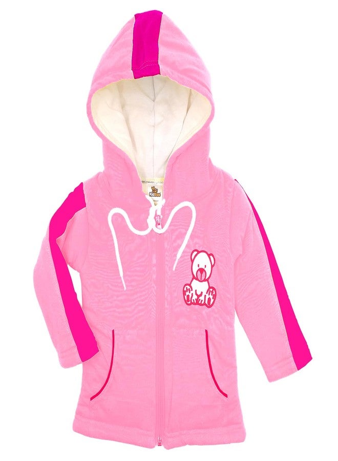 Kidbee Baby Winter Jackets/Sweatshirt/Sweater/Hoodies for Boys & Girls with Hood and Zipper (IN, Age, 12 Months, 24 Months, Regular, Pink) - Image 1