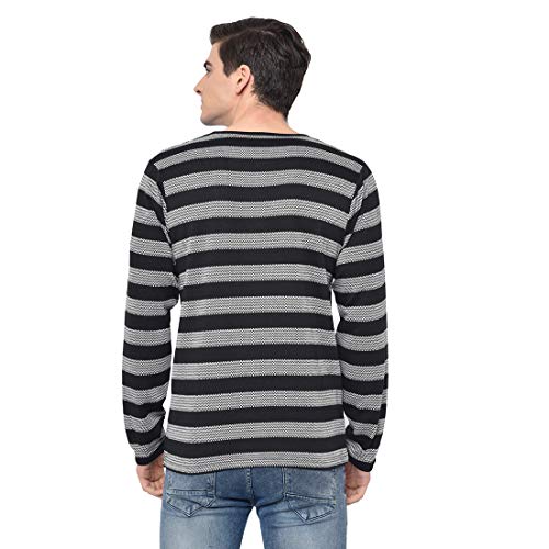 Mack Jonney Cotton Multicolor Fullsleeve Roundneck Printed T-Shirt for Men (Pack of 3)-TT_FS_STR_BLK_Gry_NVY_0_3-M - Image 3
