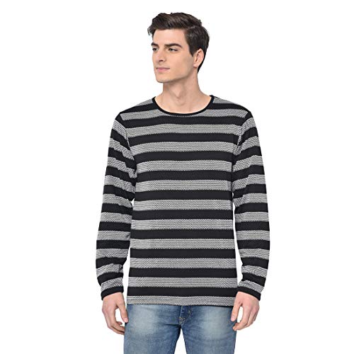 Mack Jonney Cotton Multicolor Fullsleeve Roundneck Printed T-Shirt for Men (Pack of 3)-TT_FS_STR_BLK_Gry_NVY_0_3-M - Image 2