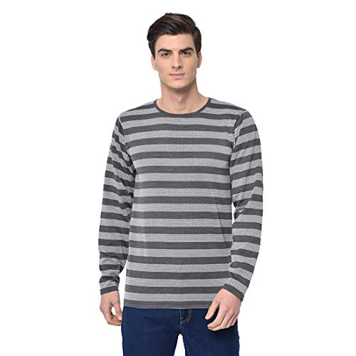 Mack Jonney Cotton Multicolor Fullsleeve Roundneck Printed T-Shirt for Men (Pack of 3)-TT_FS_STR_BLK_Gry_NVY_0_3-M - Image 4