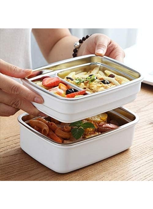 KOIME Lunch Box Wooden Single Compartment Stainless Steel Bento Lunch Box Thermal Insulated Wooden Style Lid Snacks Box Tiffin Box for Boys Girls School Office MenWomen Leak Proof Pack of 1 2024  - Image 3