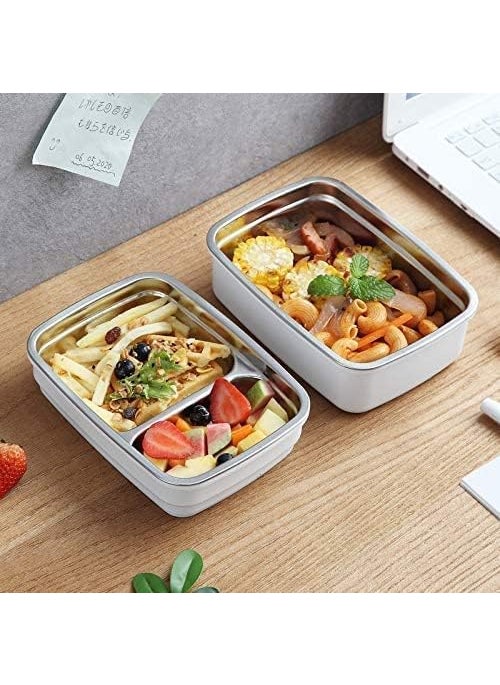 KOIME Lunch Box Wooden Single Compartment Stainless Steel Bento Lunch Box Thermal Insulated Wooden Style Lid Snacks Box Tiffin Box for Boys Girls School Office MenWomen Leak Proof Pack of 1 2024  - Image 2