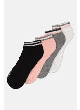 Wilson Women 8 Pairs No Show Active Socks, Grey/White/Pink/Black  - Image 2