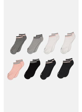 Wilson Women 8 Pairs No Show Active Socks, Grey/White/Pink/Black  - Image 1