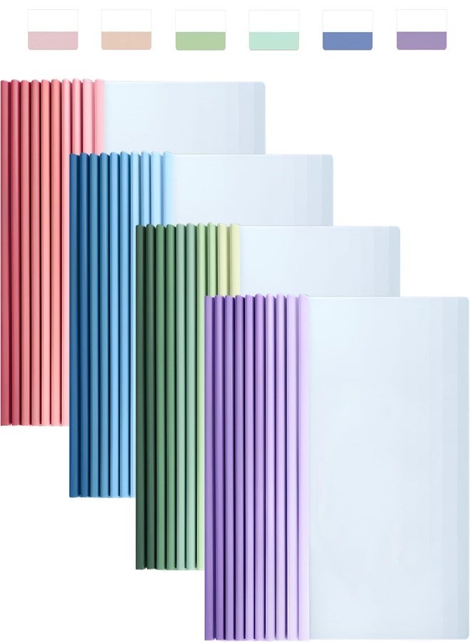 LamChyar 40 Pack Report Covers with 60 Sticky Tabs, Clear Report Covers with Sliding Bar, Clear Report Covers for A4 Paper, Presentation Folder with Marker Sticky Tabs(Gradient Color) - Image 1