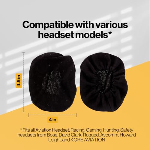 KORE AVIATION 100% Cotton Headphone Ear Covers Washable Double Knit for Aviation Headset, Gym, Training, Racing, Gaming, Hunting & Headset Ear Pads - Image 5