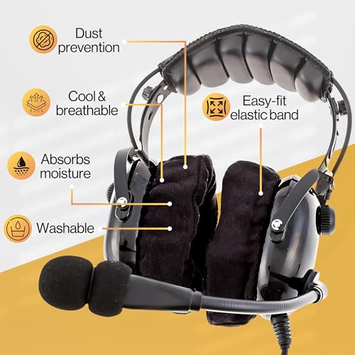 KORE AVIATION 100% Cotton Headphone Ear Covers Washable Double Knit for Aviation Headset, Gym, Training, Racing, Gaming, Hunting & Headset Ear Pads - Image 4