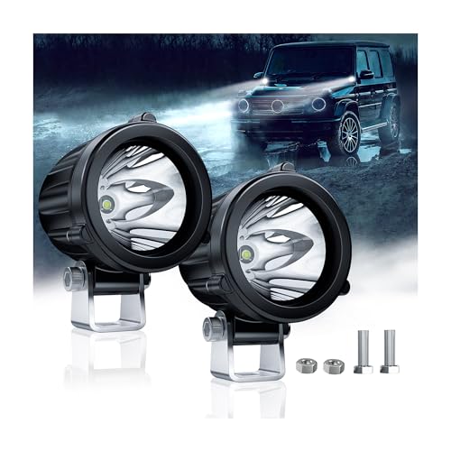 4WDKING 2" LED Round Light 20W Spot Driving Light Waterproof Off-Road Work Lamp for Motorcycle, ATV, UTV, Dirt Bike, 4x4 Pickup Truck, Boat, Trailer - Pack of 2 - Image 1