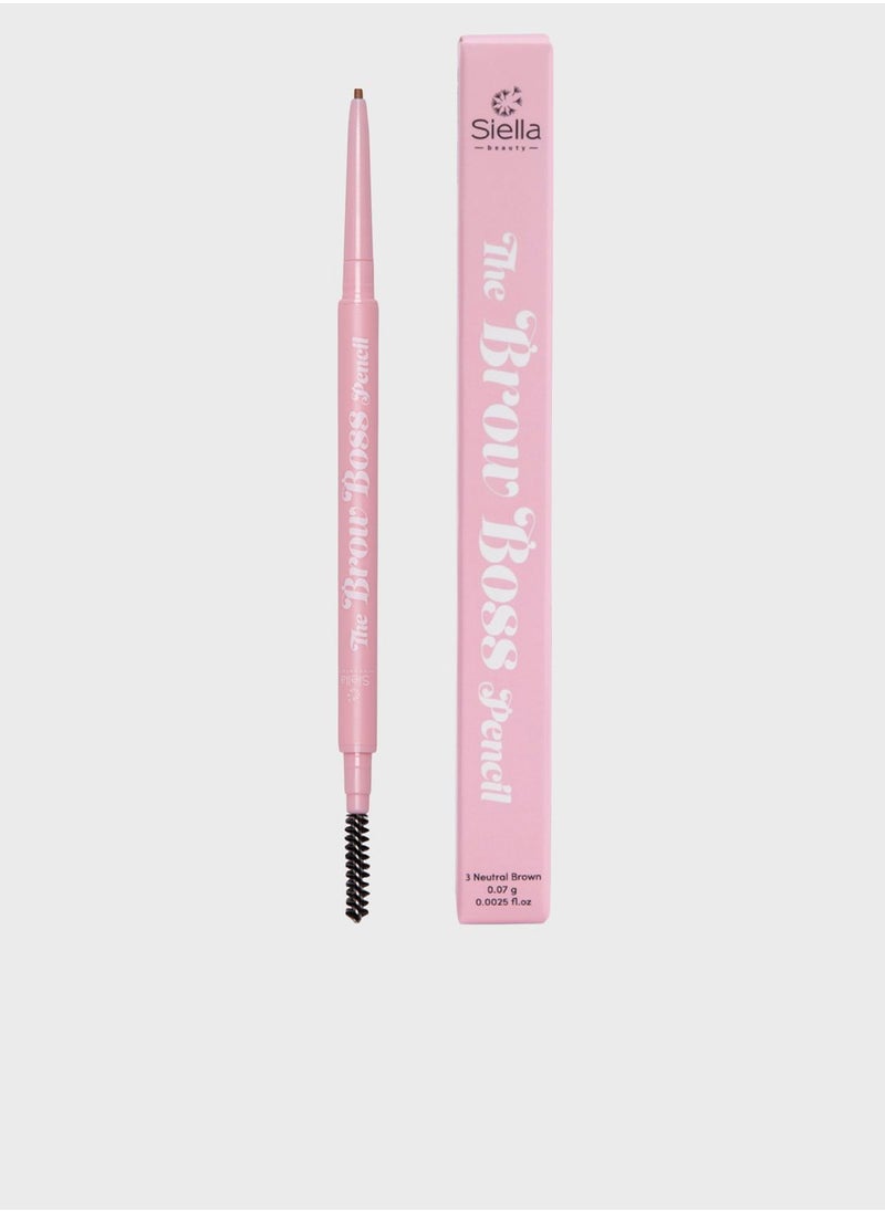 Siella Beauty The Brow Boss Pencil 3 Neutral Brown  - Image 1