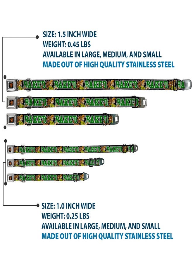 Buckle Down Buckle-Down Seatbelt Buckle Dog Collar - Scooby Doo & Shaggy Pose/BAKED Black/Green - 1" Wide - Fits 15-26" Neck - Large - Image 3