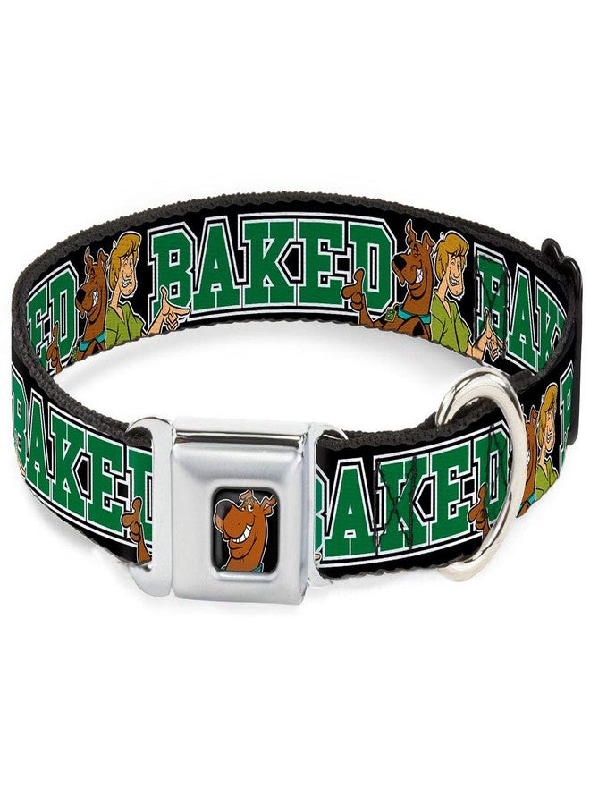 Buckle Down Buckle-Down Seatbelt Buckle Dog Collar - Scooby Doo & Shaggy Pose/BAKED Black/Green - 1" Wide - Fits 15-26" Neck - Large - Image 1