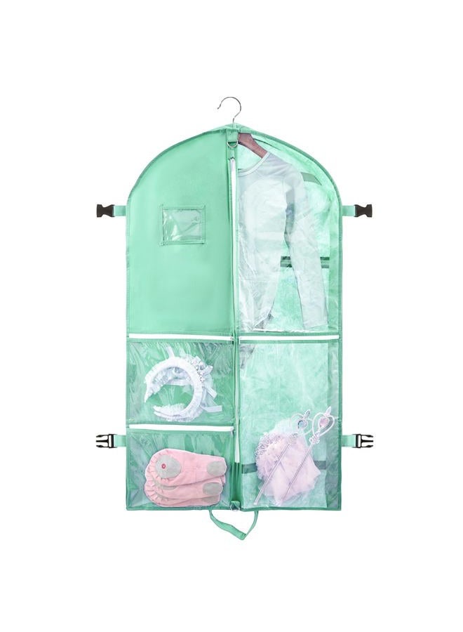 QEES Garment Bag,1 Pack Garment Bags For Travel,Dance Costumes Bag,Dance Garment Bags For Dancers,Kids Garment Bags For Hanging Clothes,Dance Recital Bags,40Inch Garmet Bag wtih Buckle - Image 1