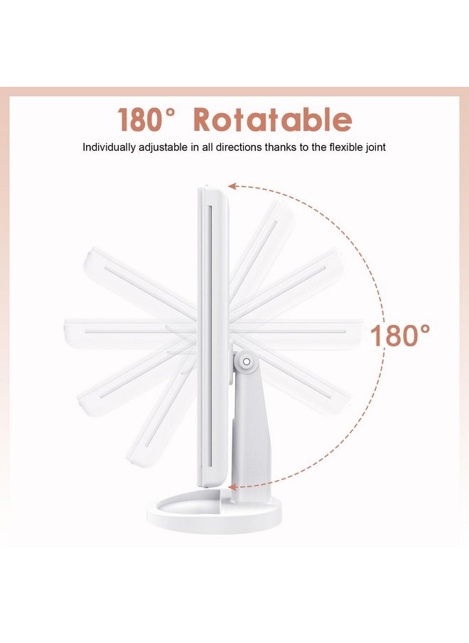 WEILY WEILY Makeup Vanity Mirror with 21 LED Lights and Touch Screen, Tri-Fold 1x 2X 3X Magnification,180° Adjustable Rotation and USB Powered,Countertop Cosmetic Mirror (White)  - Image 5