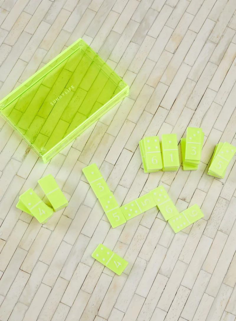 SUNNY LIFE Premium Neon Lucite Dominoes Game