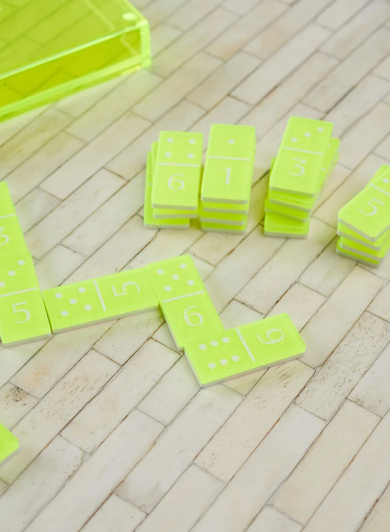 SUNNY LIFE Premium Neon Lucite Dominoes Game