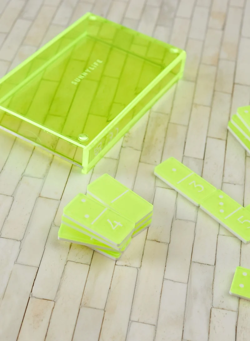 SUNNY LIFE Premium Neon Lucite Dominoes Game