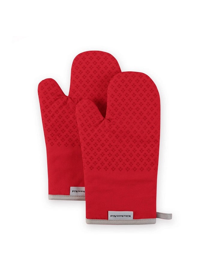 KitchenAid Asteroid Oven Mitt Set, 7"x12.5", Fire Red, 2 Piece - Image 1