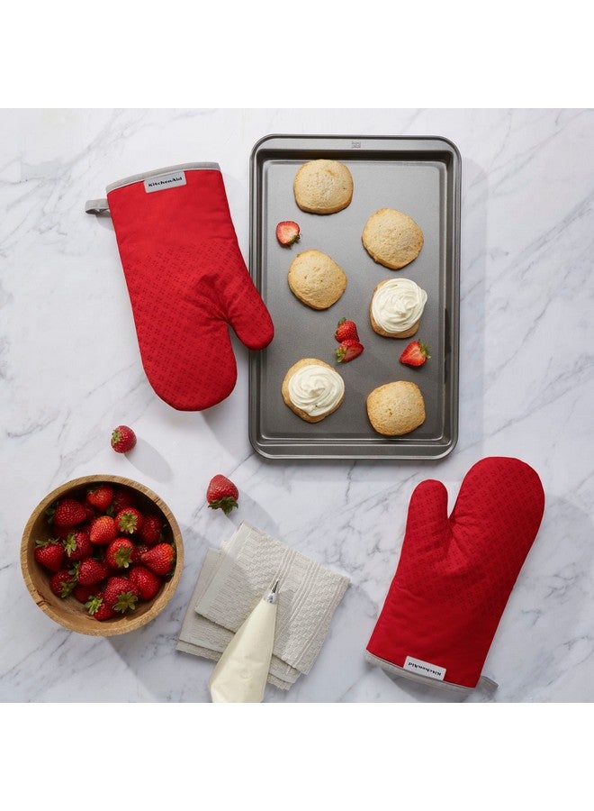 KitchenAid Asteroid Oven Mitt Set, 7"x12.5", Fire Red, 2 Piece - Image 2