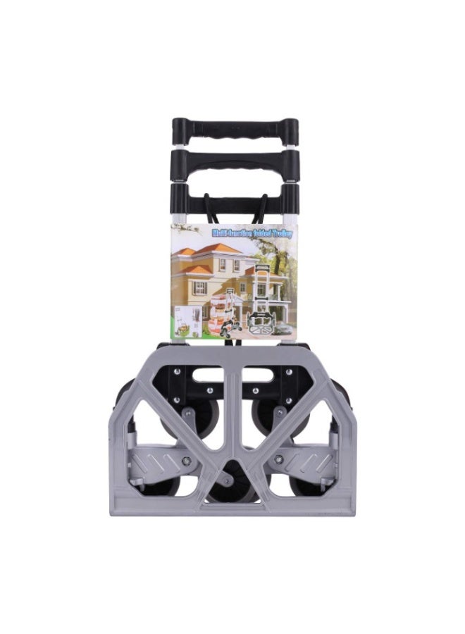 Multifunction Folded Trolley with Loading Weight 80kg Stairs Climbing Aluminium Hand Truck, Portable Strong Dolly Cart with Foldable 6 Wheels, Extendable Handle Ideal for Home, Office & Industrial Use - Image 1