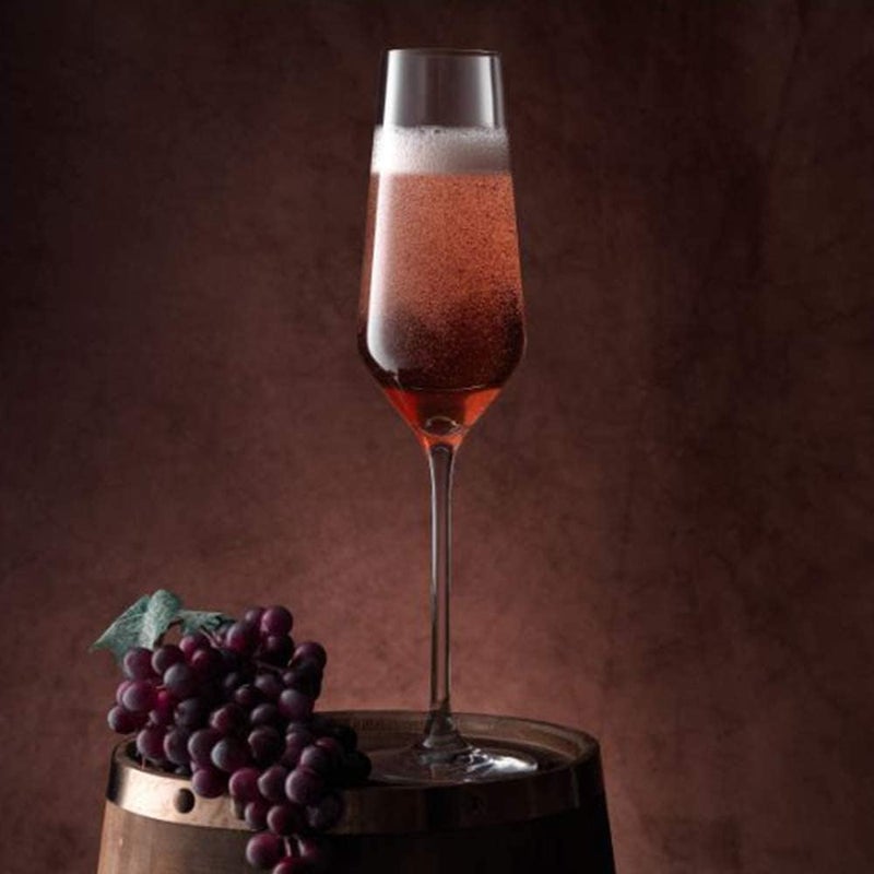 Red-Rubby Italin Premium Luxury Elegant and Stylish Long Stem Champagne Flutes | Crystal Champagne Premium Glass, Unique Wine Glass (250ml, Set of 2) - Image 3