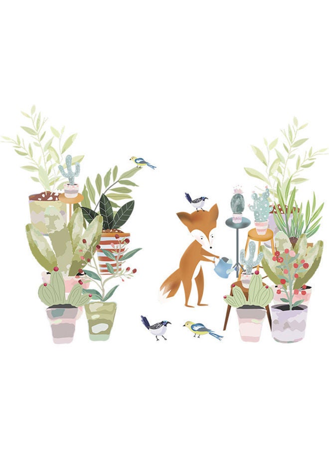 NIBEMINENT Self-Adhesive Fox Pattern Wall Sticker Multicolour 90 x 60cm - Image 1