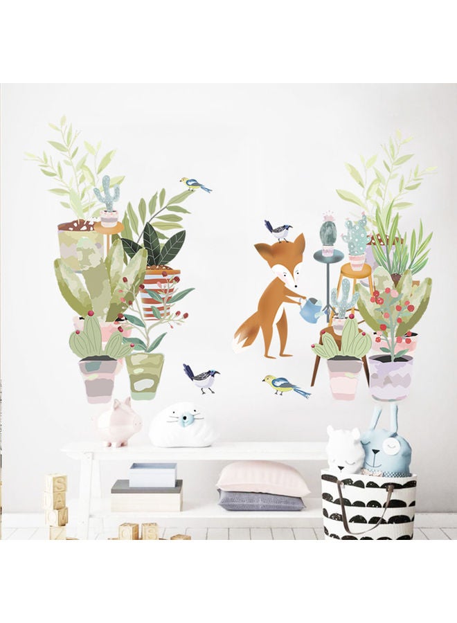 NIBEMINENT Self-Adhesive Fox Pattern Wall Sticker Multicolour 90 x 60cm - Image 2