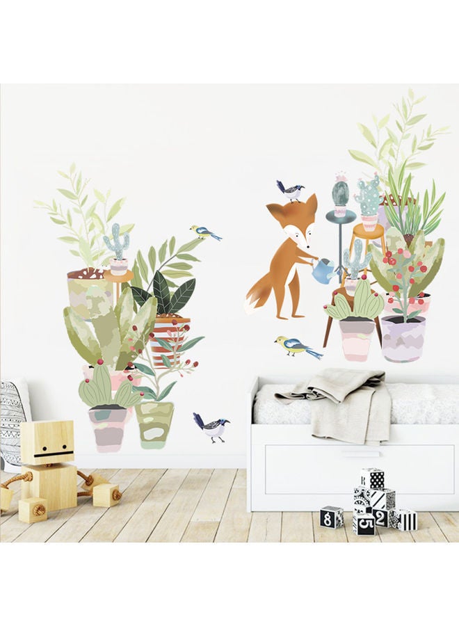 NIBEMINENT Self-Adhesive Fox Pattern Wall Sticker Multicolour 90 x 60cm - Image 4