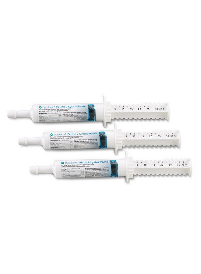 PRN Pharmacal Duralactin Feline L-Lysine Paste for Cats & Kittens - Supports Feline Joint, Respiratory & Ocular Health - Natural Chicken-Flavored Paste to Help Manage Soreness - 32.5mL (3 Pack) - Image 1