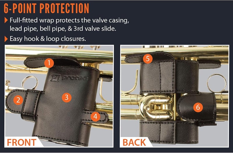 Pro-Tec L226SP Trumpet 6-Point Leather Valve Guard - Image 3