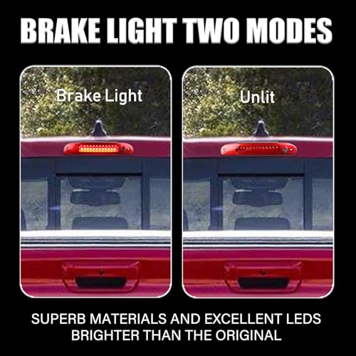 ILONPA LED 3rd Third High Mount Tail Brake Light For 2002-2010 FORD EXPLORER, 2008-2012 Ford Escape (Chrome Housing Red Lens) - Image 2