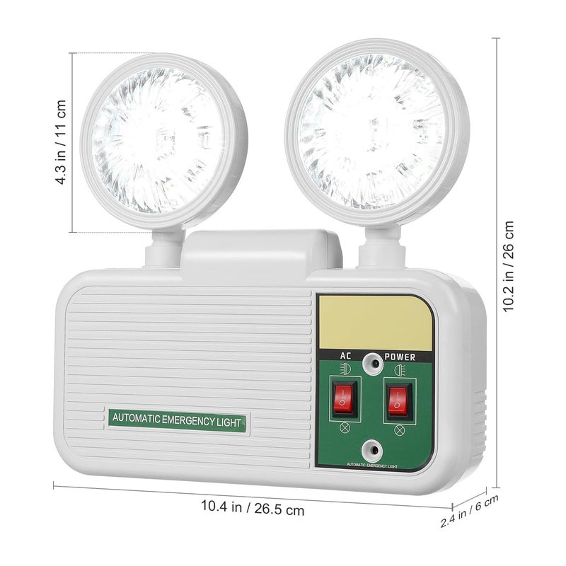 White LED Emergency Light 8 Hour Battery Backup Wall Mount for Stairway Hallway Power Outage - Image 3