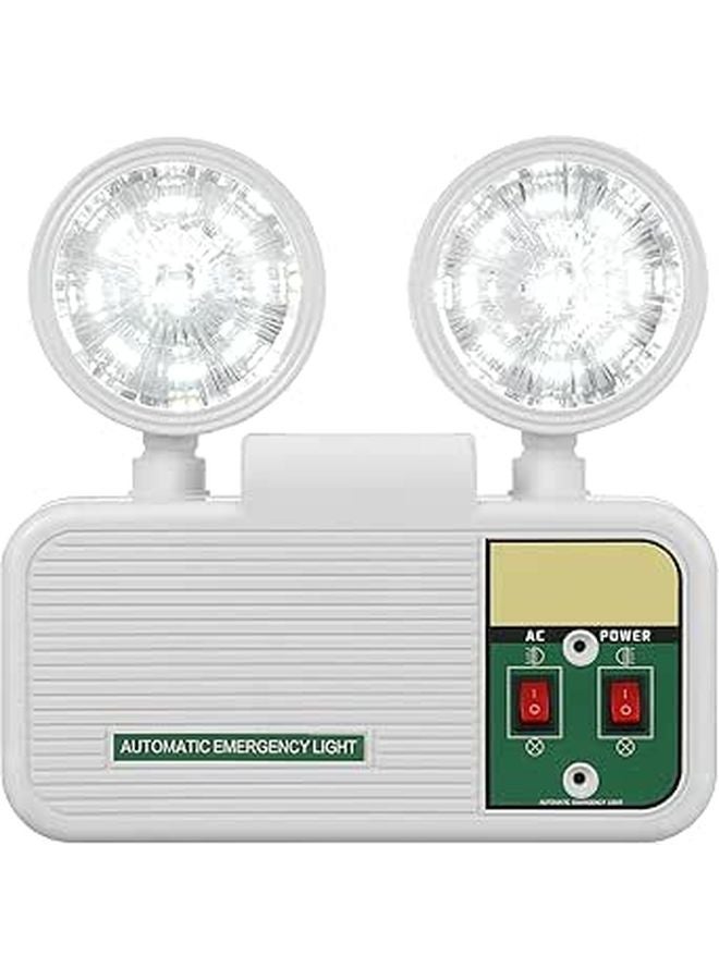 White LED Emergency Light 8 Hour Battery Backup Wall Mount for Stairway Hallway Power Outage - Image 1