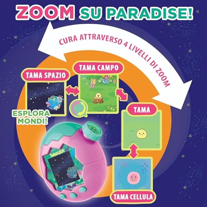 BANDAI - PARADISE CIEL - VIRTUAL ANIMAL TO RAISE - WITH ZOOM WHEEL - INTERACTIVE TOY IN FRENCH - PURPLE AND PINK SKY MODEL - CHILDREN'S TOY AGE 6+ - 43423 - Image 4