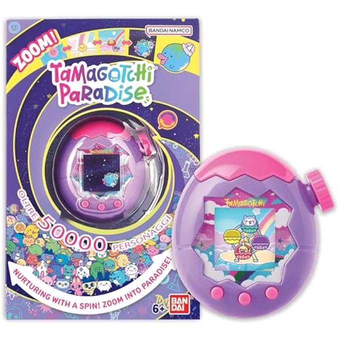 BANDAI - PARADISE CIEL - VIRTUAL ANIMAL TO RAISE - WITH ZOOM WHEEL - INTERACTIVE TOY IN FRENCH - PURPLE AND PINK SKY MODEL - CHILDREN'S TOY AGE 6+ - 43423 - Image 1