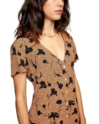 rvca women's avery woven short sleeve dress rvca RVCA Women's Avery Woven Short Sleeve Dress, Canyon Rose, M/10 | Best  Price Qatar