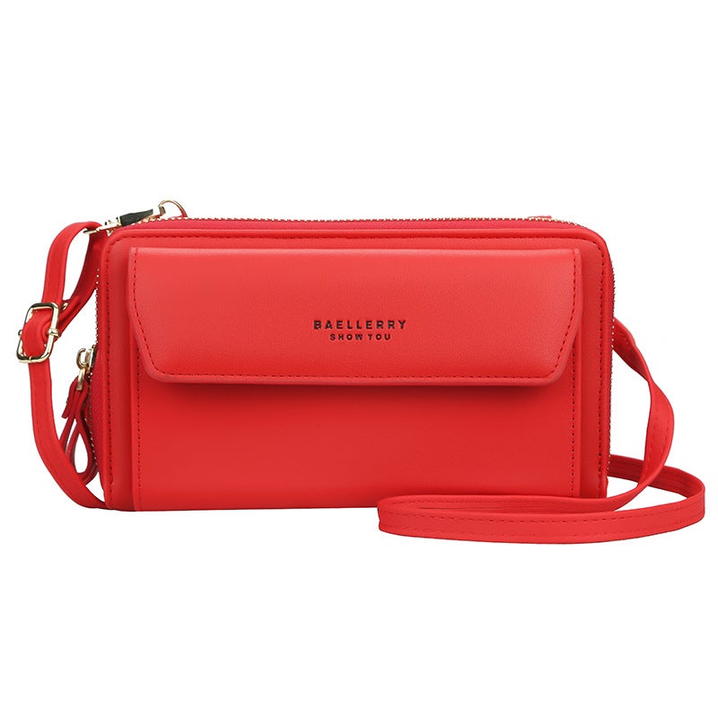 baellerry New Red Women's Crossbody Bag, Korean Style, Instagram Fashion, All-match, Exquisite High-end Multi-card Slot, Hot-selling Single Shoulder Phone Bag - Image 1
