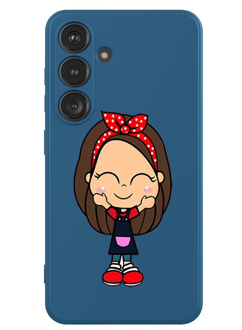 Theodor Protective Slim Fit Case Liquid Silicone Cover with Full Body Protection Anti-Scratch Shockproof Case For Samsung Galaxy S24 Plus (Blue) - FORZA350 Girl - Image 1