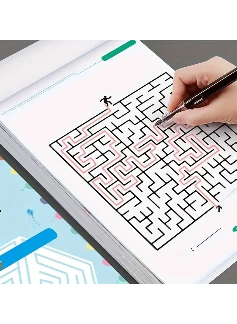 Montessori Maze Puzzle Book, Enhances Logical Thinking and Brain Activity, Suitable for Offices, Schools & Leisure Time, Perfect Birthday & New Year Gift, 64 Pages, Intermediate Edition - Image 1